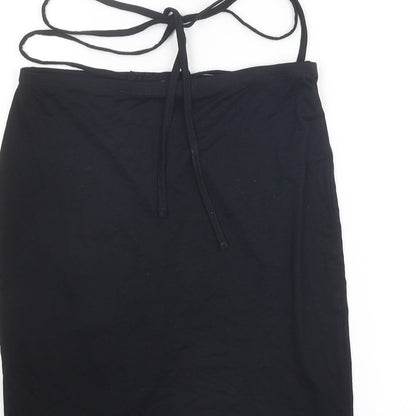 ASOS Womens Black Viscose Bandage Skirt Size 10 Tie