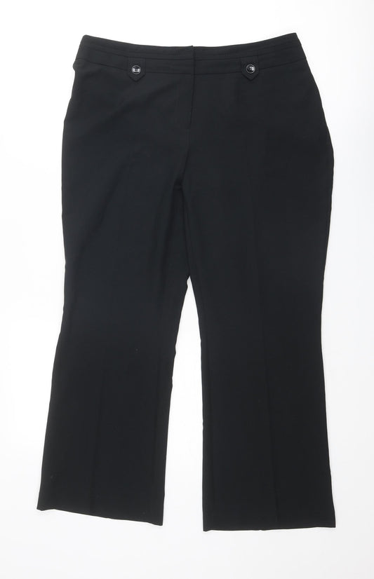 Womens UK Size 14 BHS Regular Fit  Black Trousers