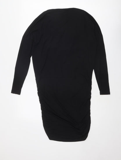 ML Collections Womens Black Polyester Bodycon Size XS Cowl Neck Pullover