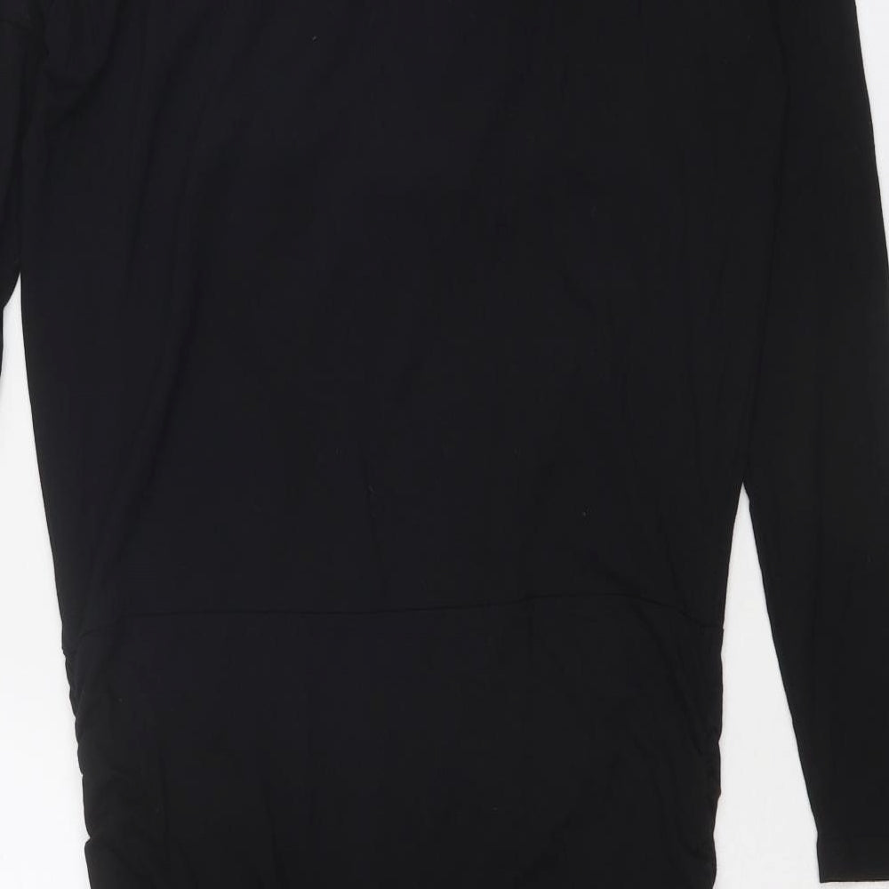 ML Collections Womens Black Polyester Bodycon Size XS Cowl Neck Pullover
