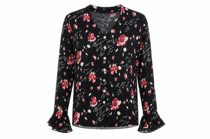 Womens UK Size S Kim & Co Black Basic Button-Up