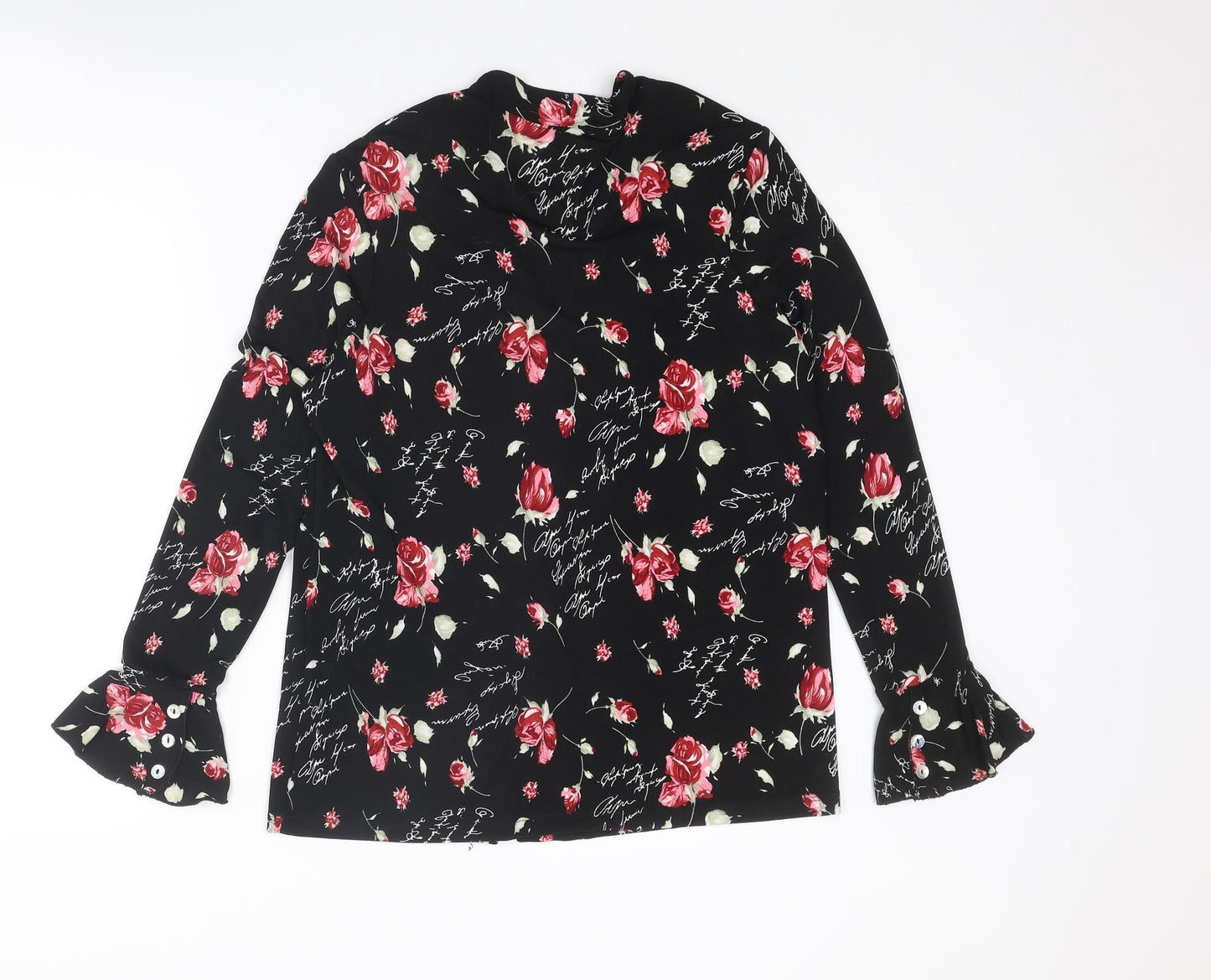 Womens UK Size S Kim & Co Black Basic Button-Up
