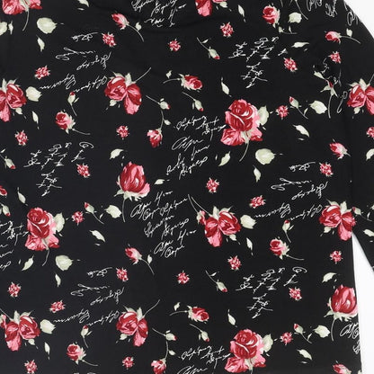 Womens UK Size S Kim & Co Black Basic Button-Up