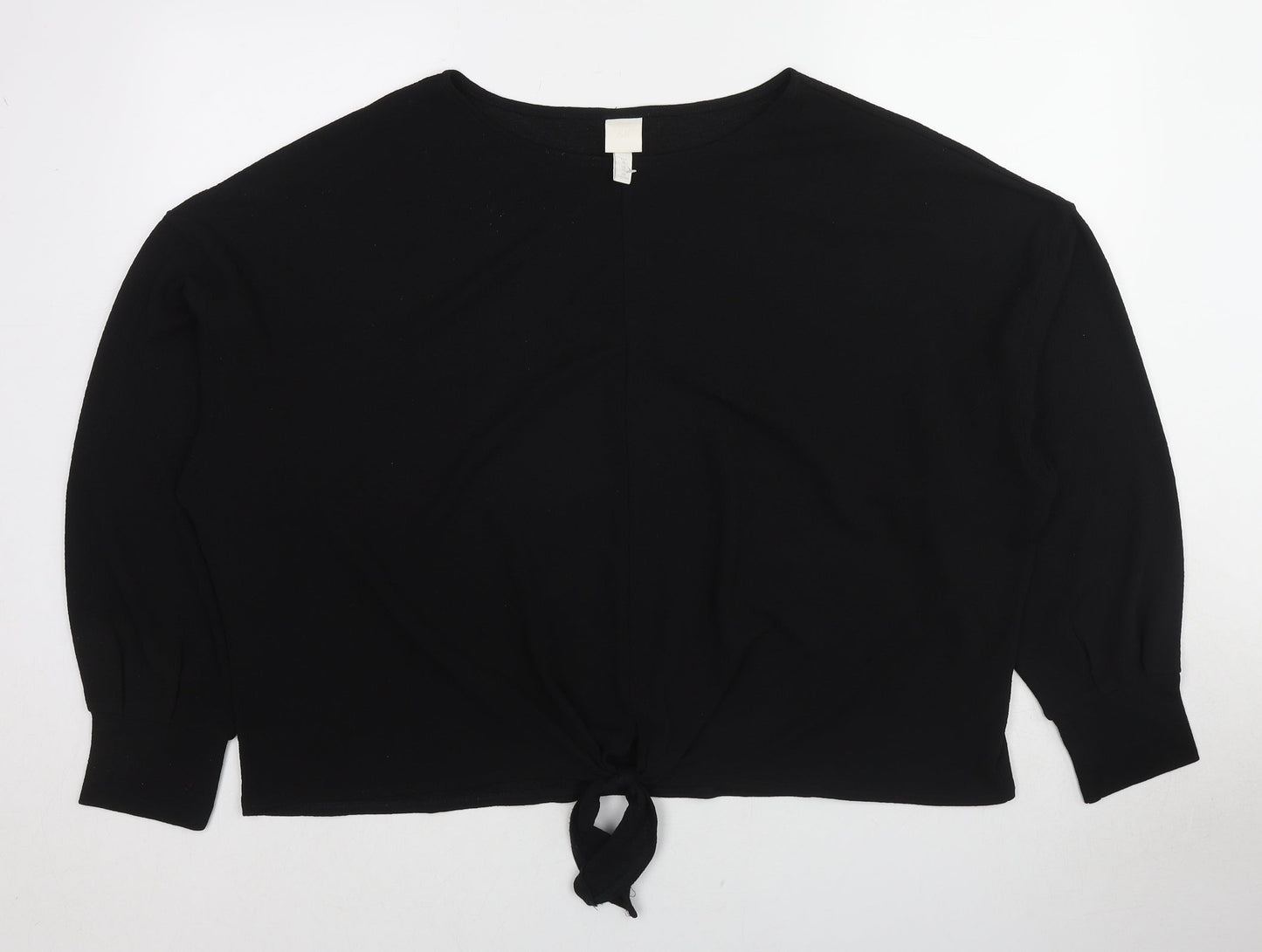 Womens UK Size XL H&M Black Basic Blouse