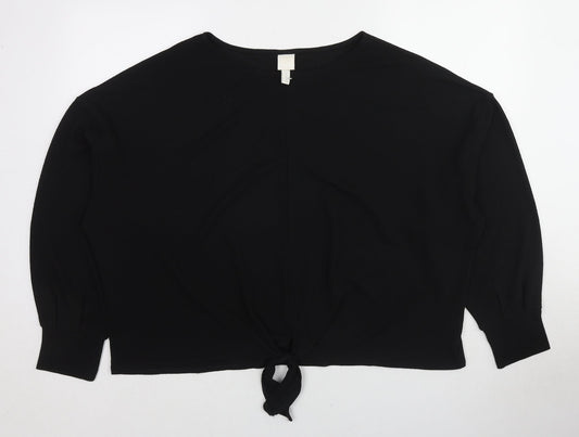 Womens UK Size XL H&M Black Basic Blouse
