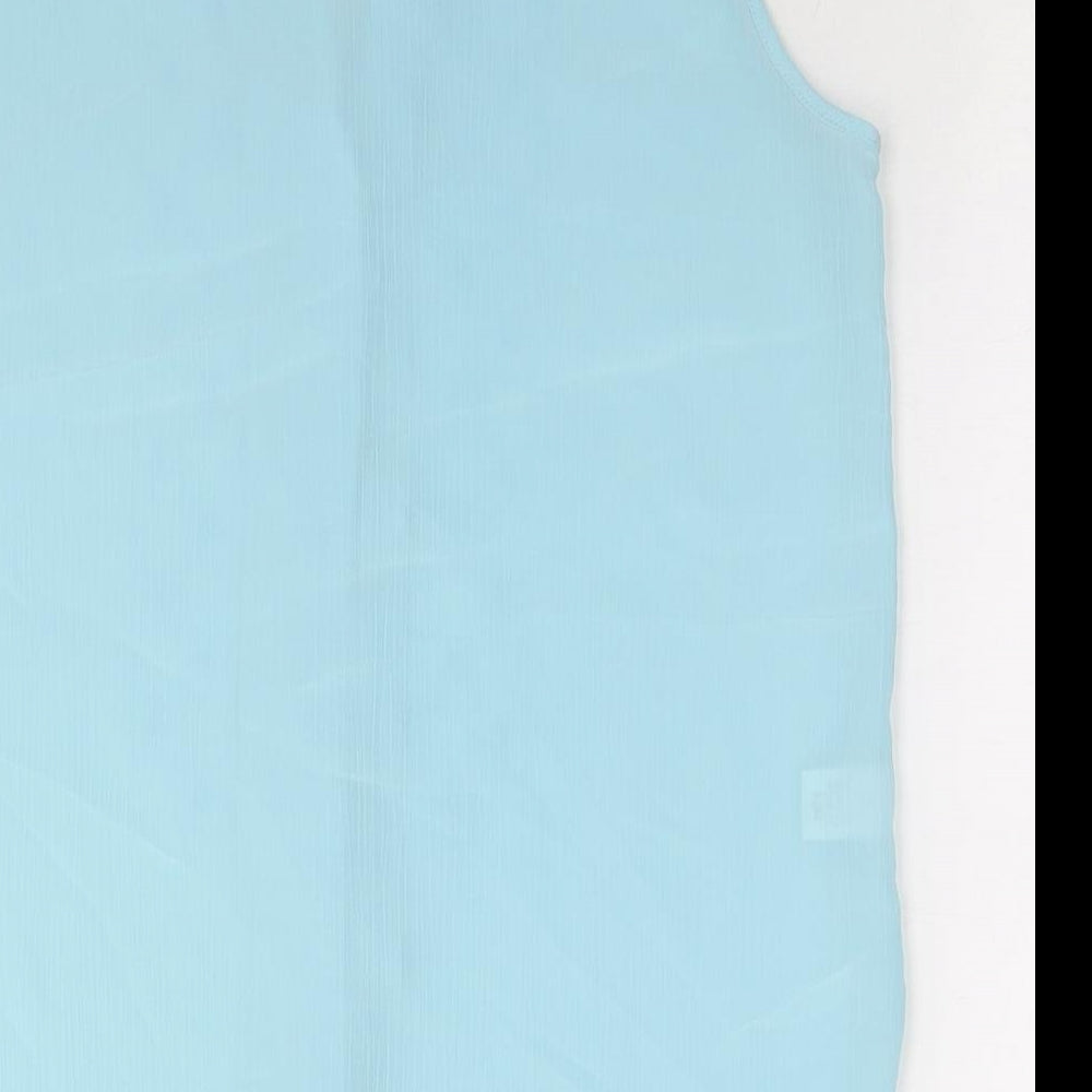 Robento Celli Womens Blue Polyester Basic Button-Up Size 14 Collared