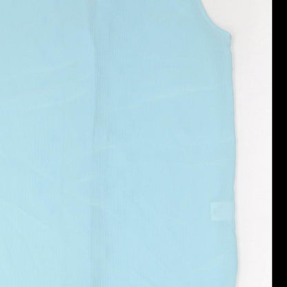 Robento Celli Womens Blue Polyester Basic Button-Up Size 14 Collared