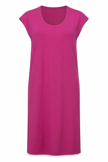 Marks and Spencer Womens Pink Polyester T-Shirt Dress Size 8 Scoop Neck Pullover