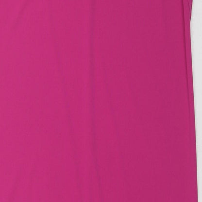 Marks and Spencer Womens Pink Polyester T-Shirt Dress Size 8 Scoop Neck Pullover