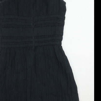 LEON MAX Womens Black Cotton A-Line Size 6 Round Neck Zip