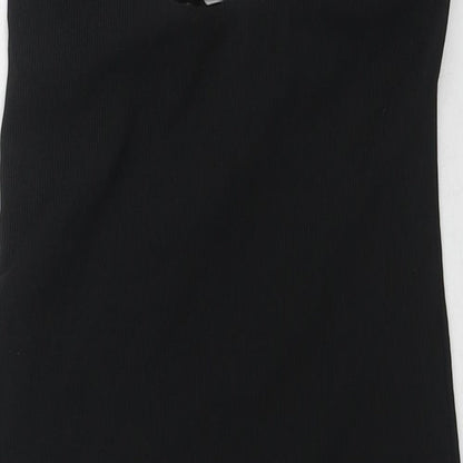 Bershka Womens Black Polyester Bodycon Size S V-Neck Pullover