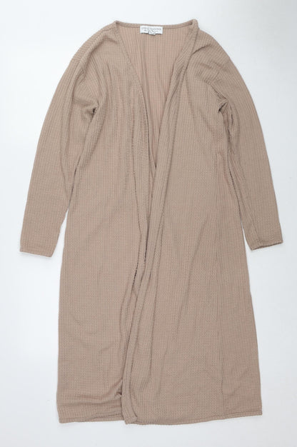 Karen Neuburger Womens Beige V-Neck Polyester Cardigan Jumper Size S