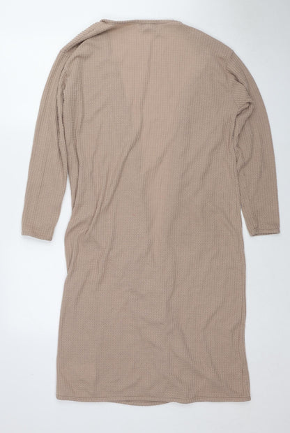 Karen Neuburger Womens Beige V-Neck Polyester Cardigan Jumper Size S