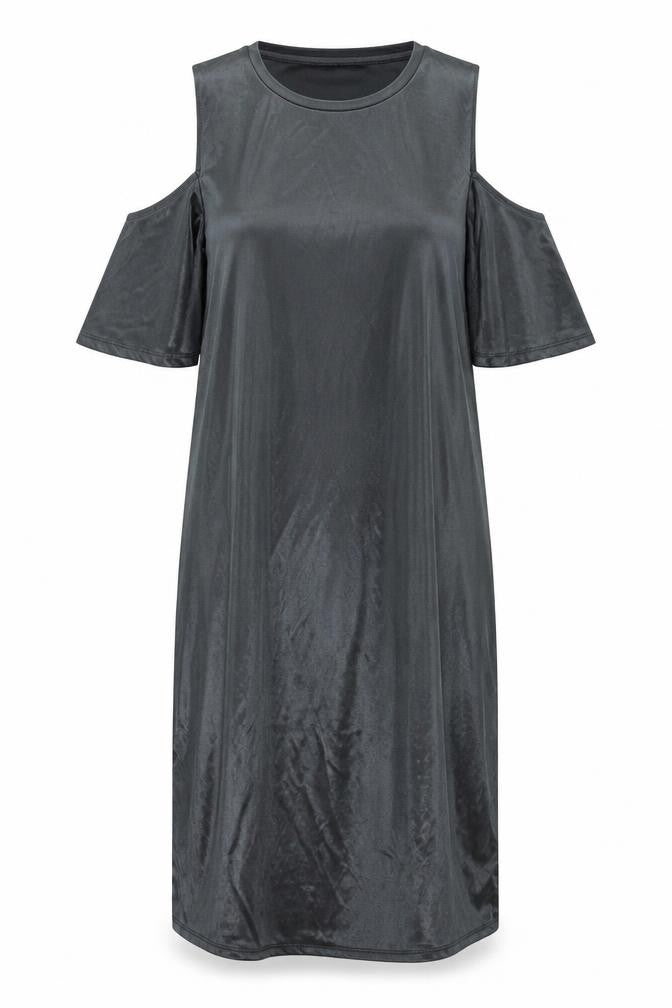 Zara Womens Grey Viscose A-Line Size S Round Neck Pullover - Cold shoulder