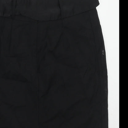 Monsoon Womens Black Polyester A-Line Skirt Size 8 Zip - Belt included