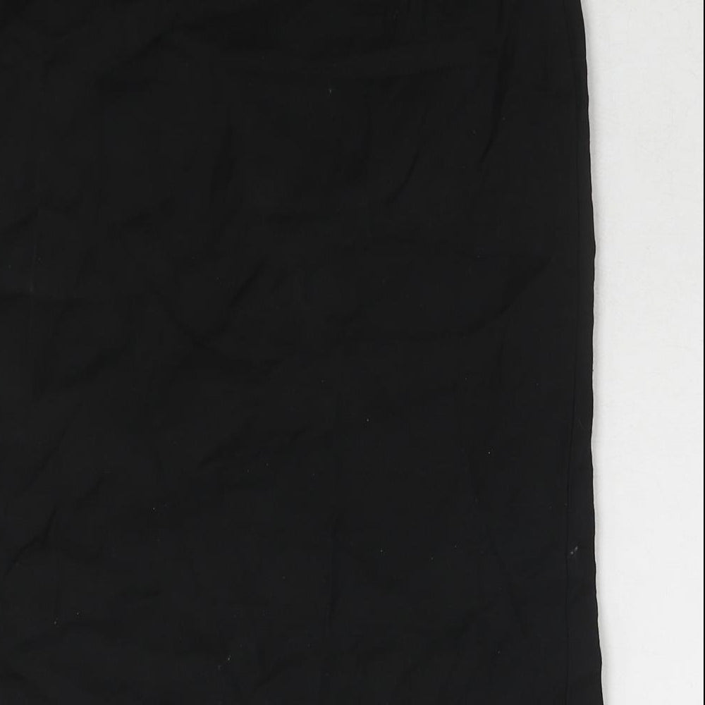 Monsoon Womens Black Polyester A-Line Skirt Size 8 Zip - Belt included
