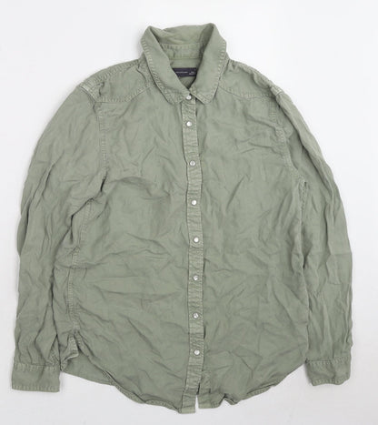 Womens UK Size 8 Marks and Spencer Green Basic Button-Up
