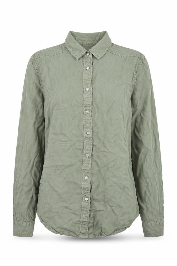 Womens UK Size 8 Marks and Spencer Green Basic Button-Up