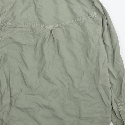Womens UK Size 8 Marks and Spencer Green Basic Button-Up