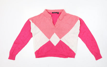 Womens UK Size S Brave Soul Pink Pullover Jumper