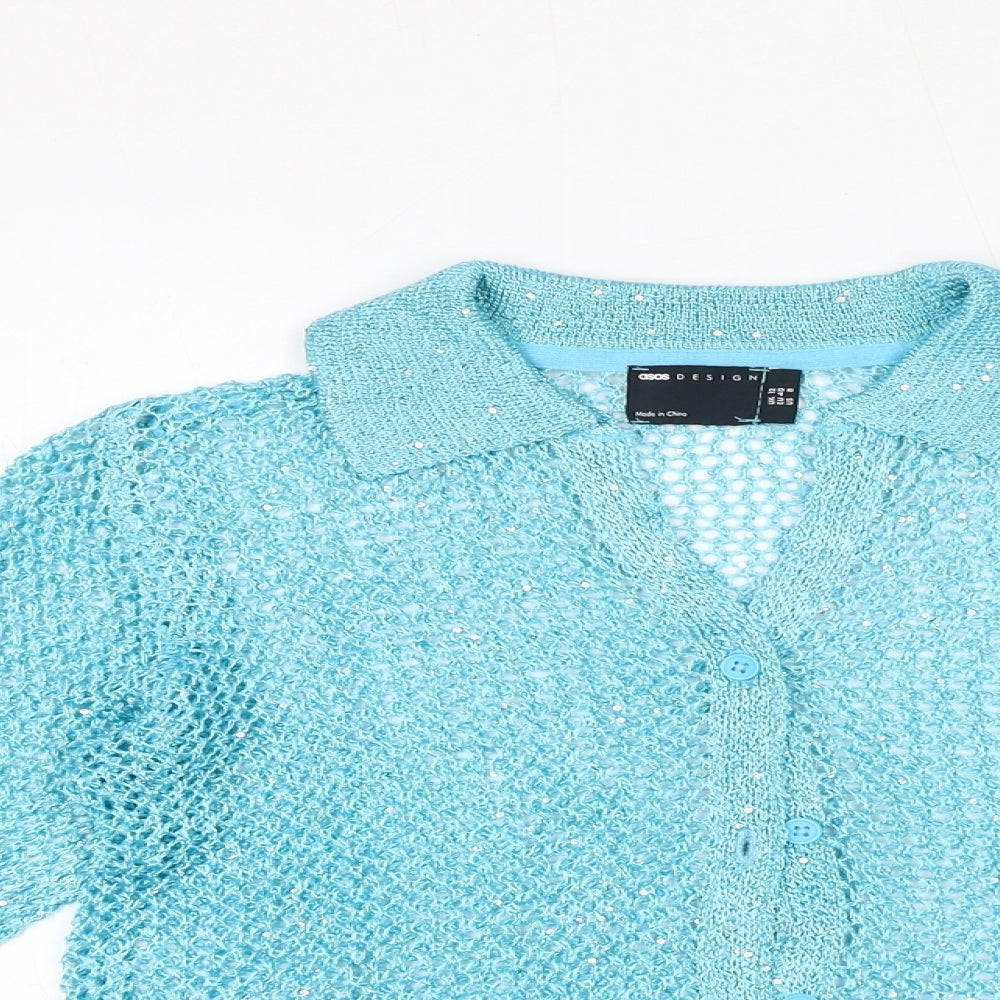 Womens UK Size 12 ASOS Blue Cardigan Jumper