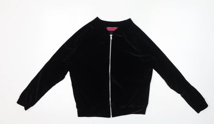 Womens UK Size 10 Boohoo Black Full Zip Sweatshirt