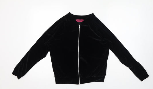 Womens UK Size 10 Boohoo Black Full Zip Sweatshirt