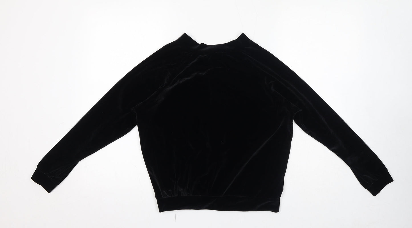 Womens UK Size 10 Boohoo Black Full Zip Sweatshirt