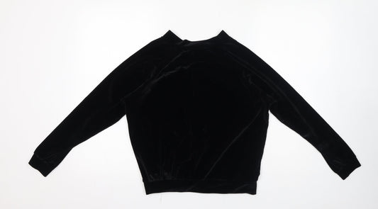 Womens UK Size 10 Boohoo Black Full Zip Sweatshirt