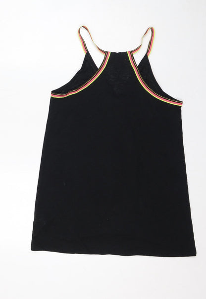 River Island Womens Black Polyester Tank Dress Size S V-Neck Pullover