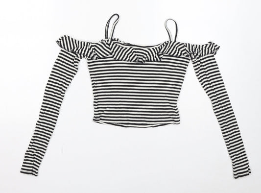 Womens UK Size S Pins & Needles White Cropped Blouse