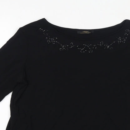 Womens UK Size 12 St Michael Black Basic T-Shirt