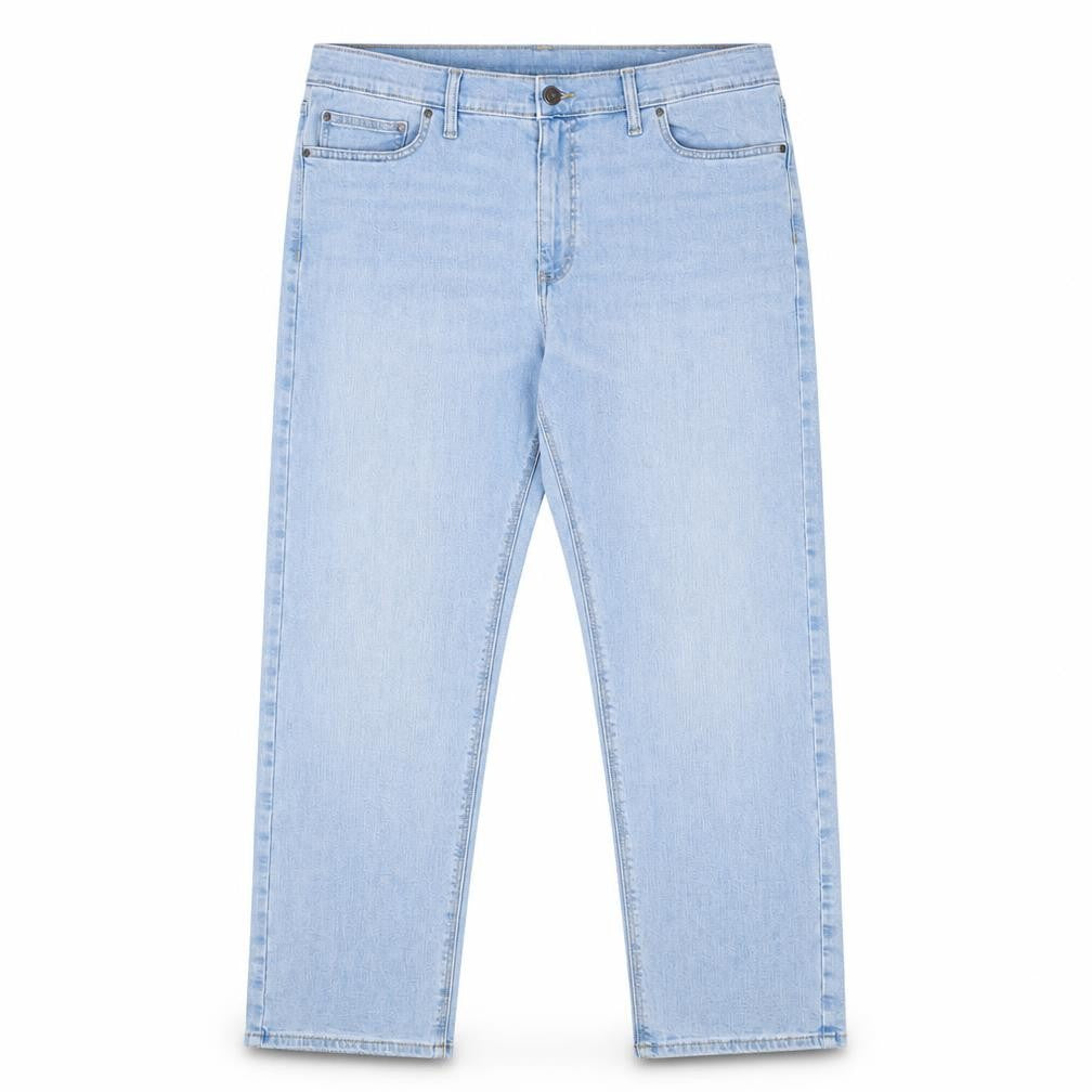 Marks and Spencer Womens Blue Cotton Straight Jeans Size 42 in L29 in Slim Zip