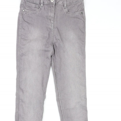 NEXT Womens Grey Cotton Skinny Jeans Size 8 L30 in Regular Zip