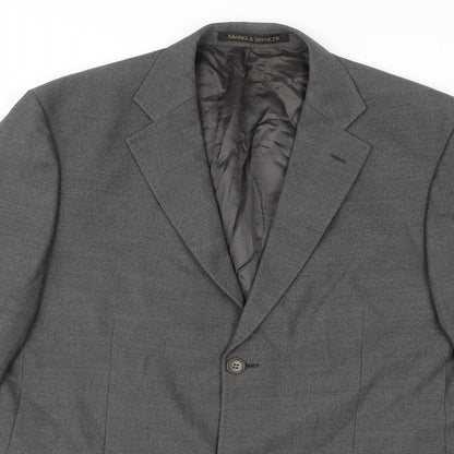 St Michael Mens Grey Wool Jacket Suit Jacket Size 42 Regular