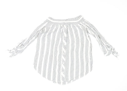 Miss Selfridge Womens Multicoloured Striped Polyester Basic Blouse Size 14 Off the Shoulder