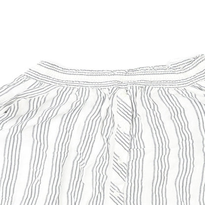 Miss Selfridge Womens Multicoloured Striped Polyester Basic Blouse Size 14 Off the Shoulder