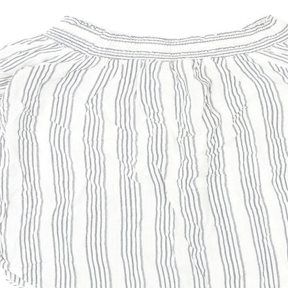 Miss Selfridge Womens Multicoloured Striped Polyester Basic Blouse Size 14 Off the Shoulder