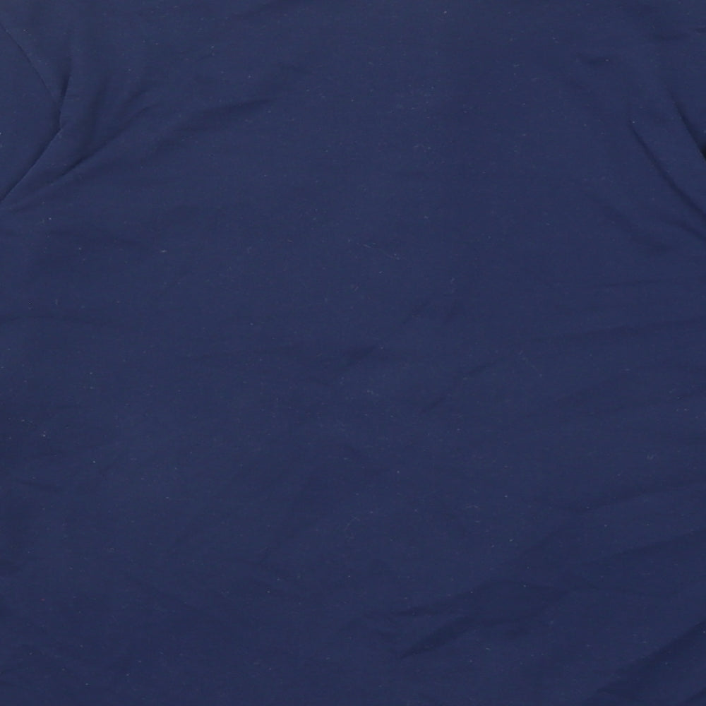 Feminella Womens Blue Polyester Basic Button-Up Size 10 Collared