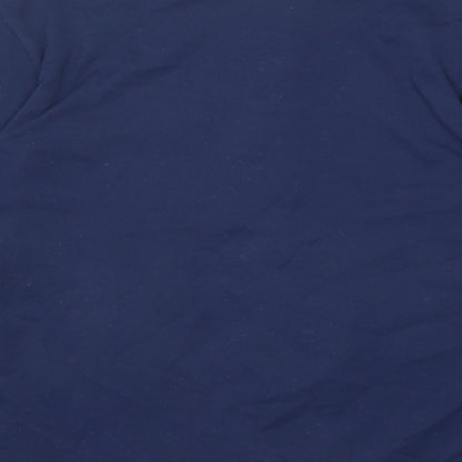 Feminella Womens Blue Polyester Basic Button-Up Size 10 Collared