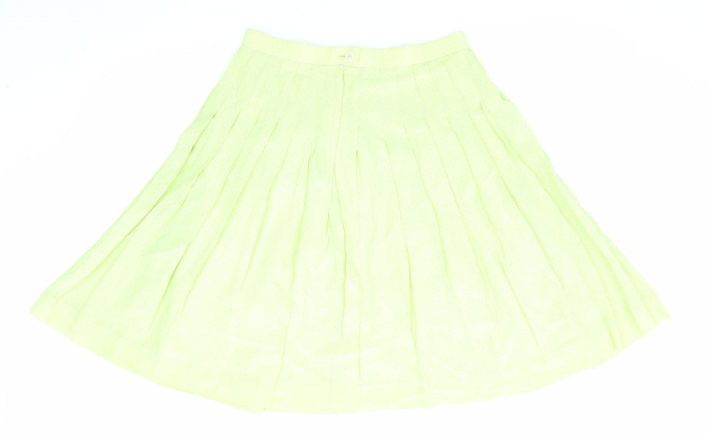 Kuhn Womens Yellow Suede Pleated Skirt Size 10 Zip