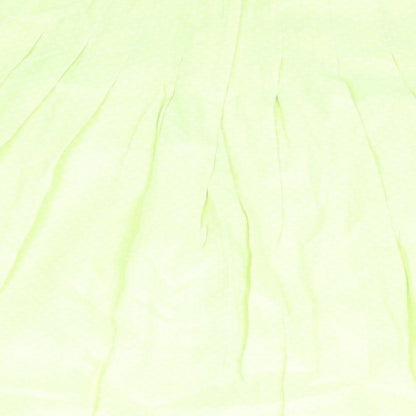 Kuhn Womens Yellow Suede Pleated Skirt Size 10 Zip