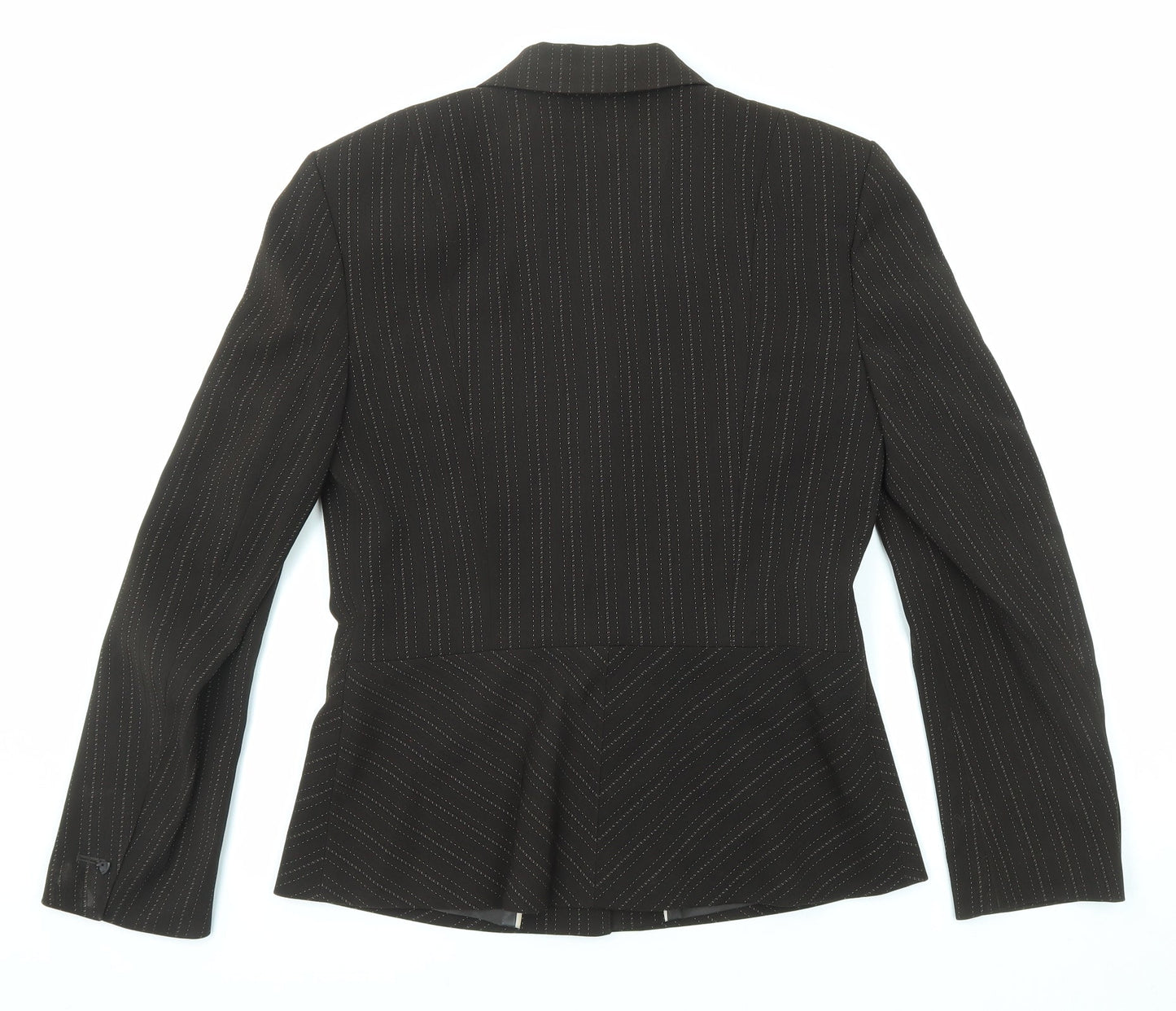 NEXT Womens Brown Striped Polyester Jacket Blazer Size 12