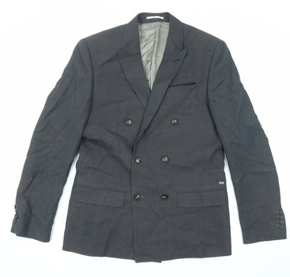 Mens UK Size 40 River Island Regular Grey Suit Jacket