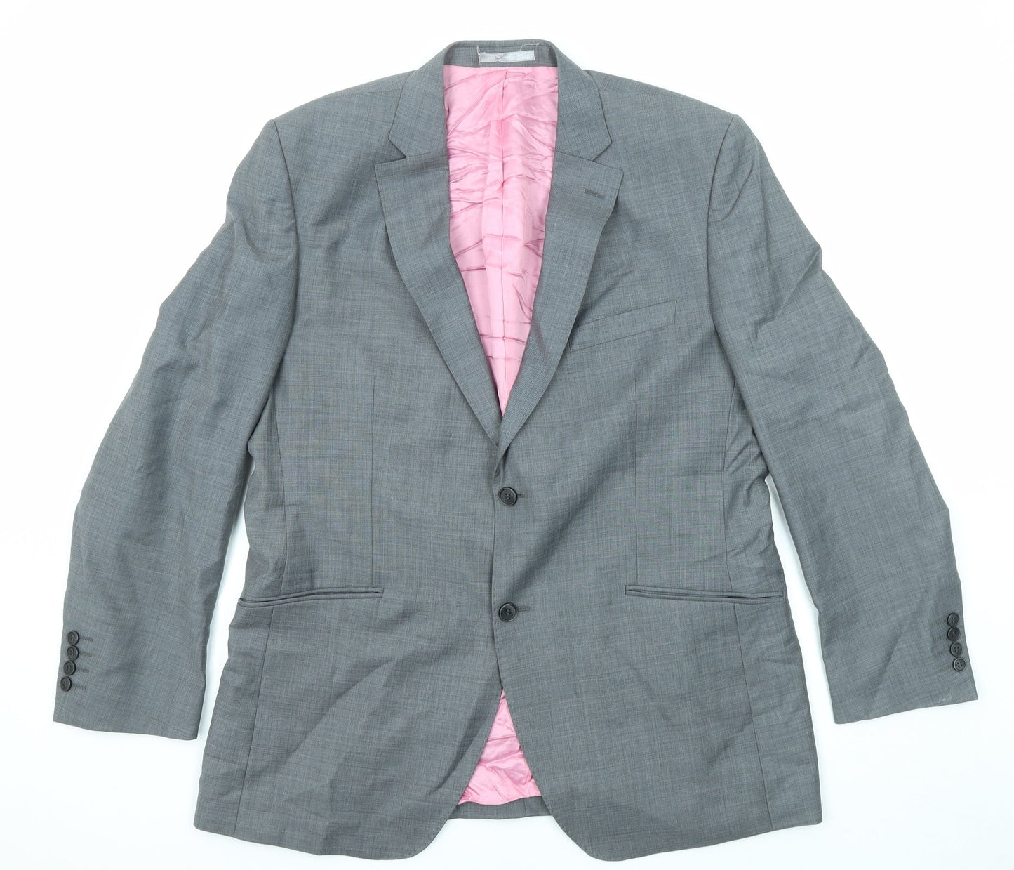 Aspen & Court Mens Grey Wool Jacket Suit Jacket Size 44 Regular