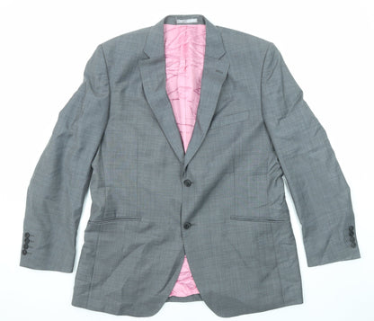 Aspen & Court Mens Grey Wool Jacket Suit Jacket Size 44 Regular