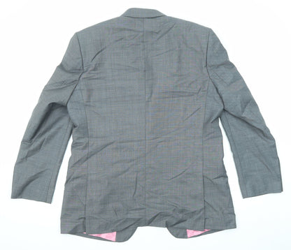 Aspen & Court Mens Grey Wool Jacket Suit Jacket Size 44 Regular