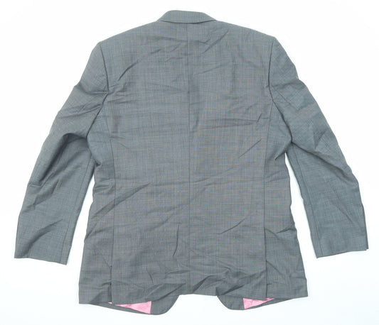 Aspen & Court Mens Grey Wool Jacket Suit Jacket Size 44 Regular