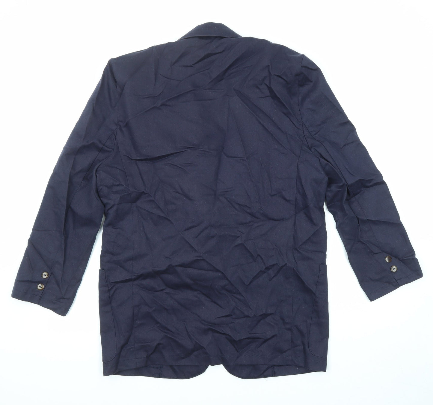 Design Studio Womens Blue Jacket Blazer Size 12 Button