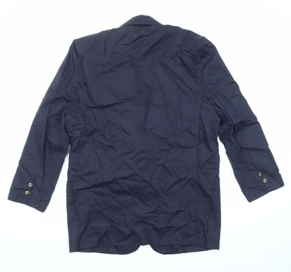 Design Studio Womens Blue Jacket Blazer Size 12 Button